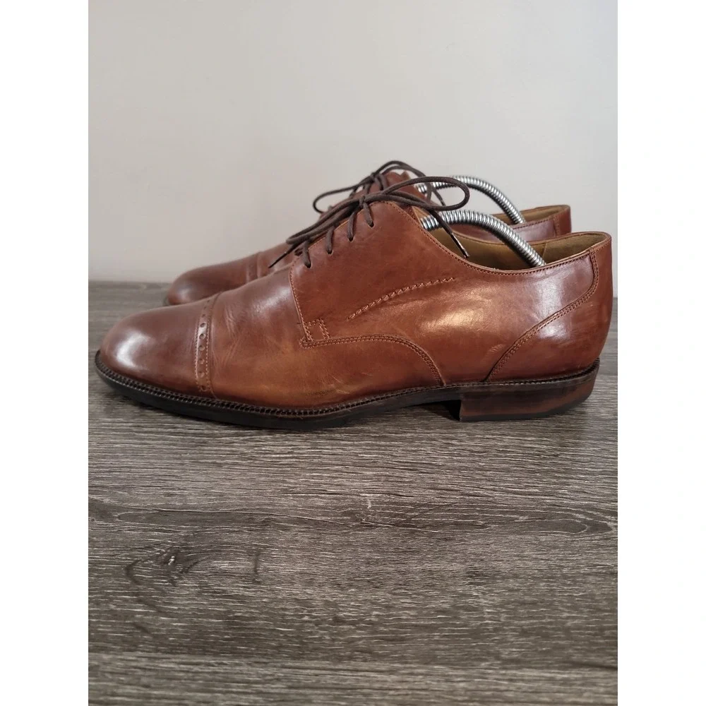 Johnston & Murphy Signature Series Cap Toe Derby Shoes Men's 10 M Brown Leather